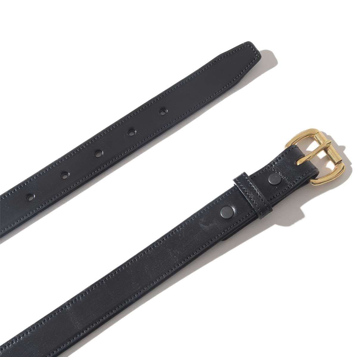 TORY LEATHER /1inch Bridle Leather Stitched Belt With Snap Bucle